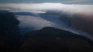 Spitsbergen z okna samolotu