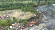 Zgliszcza po pożarze w Sosnowcu