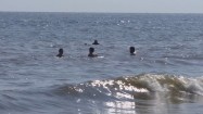 Ludzie pływający w Bałtyku