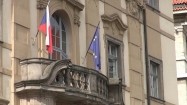 Flagi Czech i Unii Europejskiej