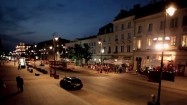Krakowskie Przedmieście w Warszawie nocą