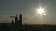 Słońce zachodzące nad Krakowem