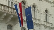 Flagi Chorwacji i Unii Europejskiej