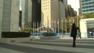 Flagi państwowe przed siedzibą ONZ