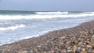Kamienista plaża w Szkocji
