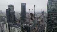 Wieżowce w Warszawie z lotu ptaka