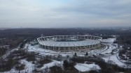 Stadion Śląski w Chorzowie zimą