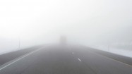 Gęsta mgła na drodze